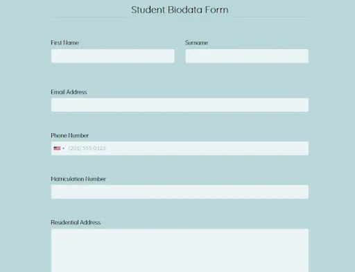 Bio Data Form